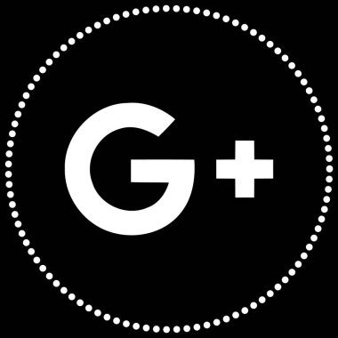 Uygulama Oluşturucular için Beyaz Noktalı Çember Google Plus Logo Zarif Taslak Vektör Simgesi