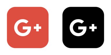 Google Plus Renk ve Siyah Kare Markalaşma ve Uygulamalar için Premium Vektör Ayarları