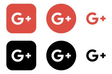 Google Plus Logo Simgesi Tam Uygulama Simgesi SVG ve PNG Biçimlerinde Ayarlandı
