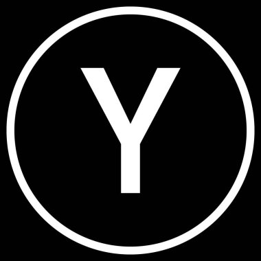 HackerNews Beyaz Daire Ana Hattı Logo Minimum Uygulama Vektörü Simgesi, Şeffaf Arkaplan