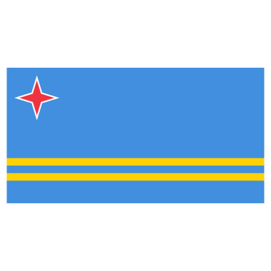 Şeffaf Arkaplanda Aruba Yüksek Kalite Bayrağı