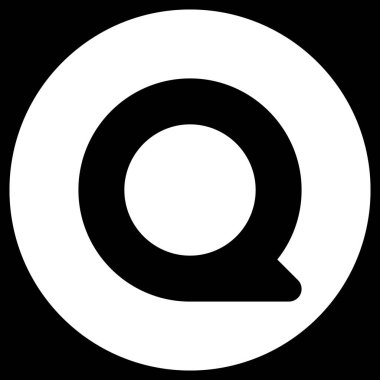 UI UX ve Grafik Kullanımı için Quora Çemberi Beyaz Logo Düzenlenebilir Vektör Simgesi
