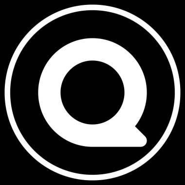 Quora Beyaz Çember Ana Hattı Logo Minimum Uygulama Vektörü Simgesi, Şeffaf Arkaplan