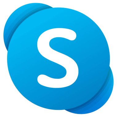 Sosyal Ortam Projeleri için Saydam Arkaplan ile Skype Uygulaması Simgesi Logosu Düzenlenebilir Vektörü