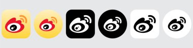 Weibo Simgesi Vektör Tam Düzenlenebilir Ambalaj Logosu Düzenlenebilir SVG ve Şeffaf PNG