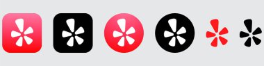 Yelp Uygulaması Logo Koleksiyonu Düzenlenebilir SVG ve Yaratıcı Kullanım için Şeffaf PNG Paketi