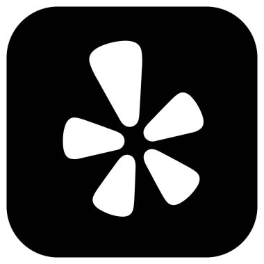 Yazdırma ve Dijital Kullanım için Yelp Siyah Logo Simgesi Profesyonel Vektörü