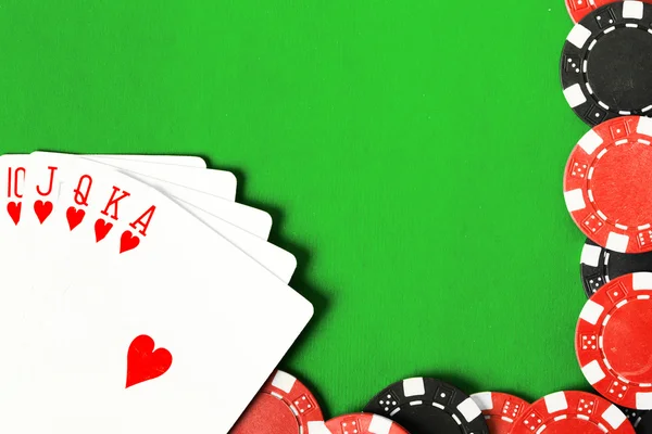 Panno da poker, un mazzo di carte — Foto Stock