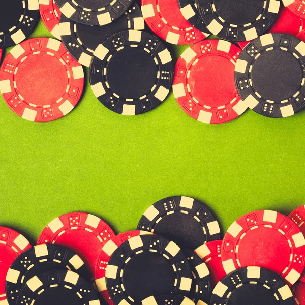 Red and black gambling chips — Stock Photo, Image