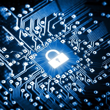 bilgisayar yongası üzerinde kilit