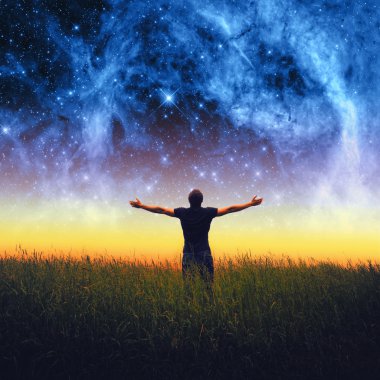 Adam siluet. Nasa tarafından döşenmiş bu görüntü unsurları