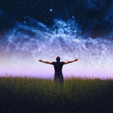 Adam siluet. Nasa tarafından döşenmiş bu görüntü unsurları