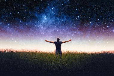Adam siluet. Nasa tarafından döşenmiş bu görüntü unsurları