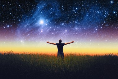 Adam siluet. Nasa tarafından döşenmiş bu görüntü unsurları