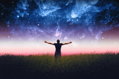 Adam siluet. Nasa tarafından döşenmiş bu görüntü unsurları