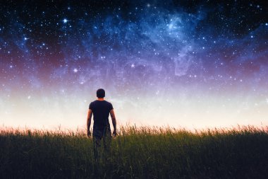 Adam siluet. Nasa tarafından döşenmiş bu görüntü unsurları
