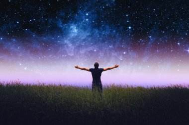 Siluet mans. Nasa tarafından döşenmiş bu görüntü unsurları.