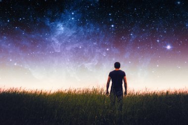 Adam siluet. Nasa tarafından döşenmiş bu görüntü unsurları