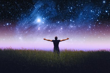 Adam siluet. Nasa tarafından döşenmiş bu görüntü unsurları