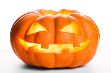 Cadılar Bayramı Balkabağı tek. Korkunç Jack Olantern yüz