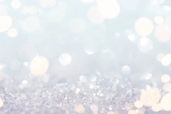 Абстрактный Снежный Фон Золотыми Огнями Макроснимок — стоковое фото