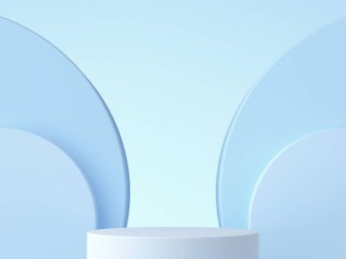 Podyum ve soyut arkaplanı olan en küçük sahne. 3d oluşturma