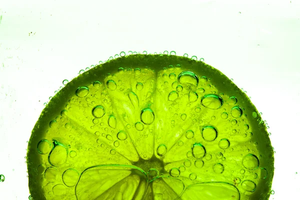 Slice of lime with water drops — Stock Photo, Image