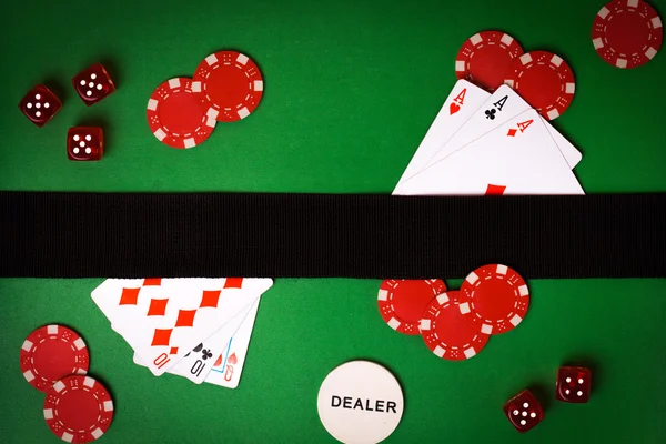 Sfondo di poker con carte da gioco — Foto Stock