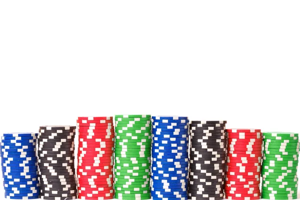 Gaming chips. Isolated on white background — Stock Photo, Image