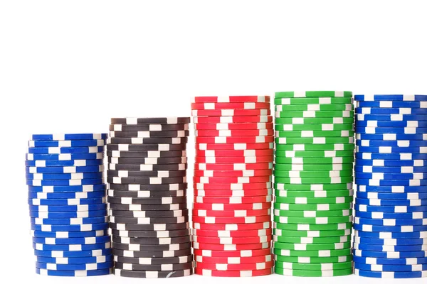 Spielchips. isoliert auf weißem Hintergrund — Stockfoto