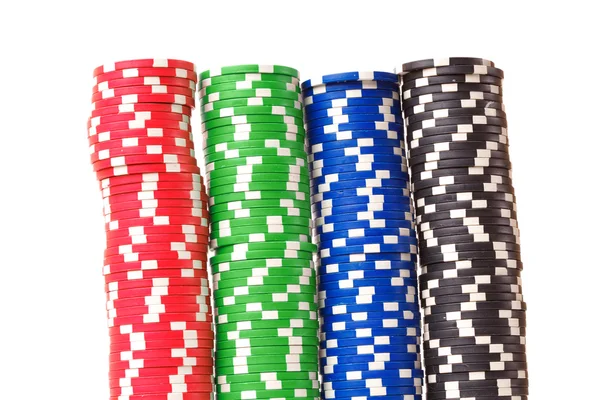 Spielchips. isoliert auf weißem Hintergrund — Stockfoto