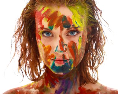 Güzel kızın portresi.