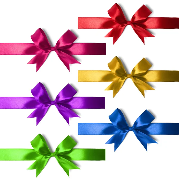Big set of gift bows with ribbons. — Stock Photo, Image