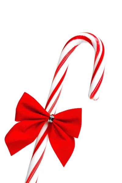 Noel Candy Cane kırmızı yay ile — Stok fotoğraf