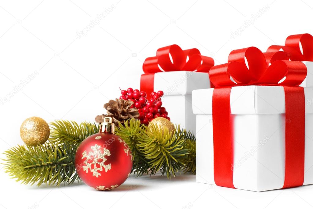Gift with christmas tree