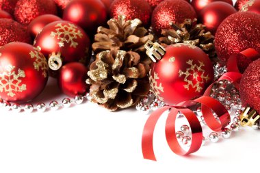 Kırmızı süsleme ile Noel sınır