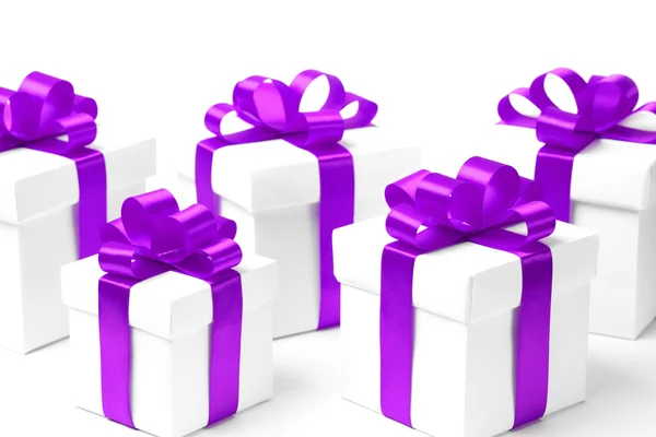 Set of gift boxes with a tape — Stock Photo, Image