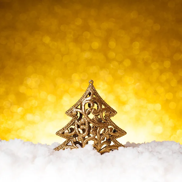Decoración de abeto de Navidad de oro — Foto de Stock
