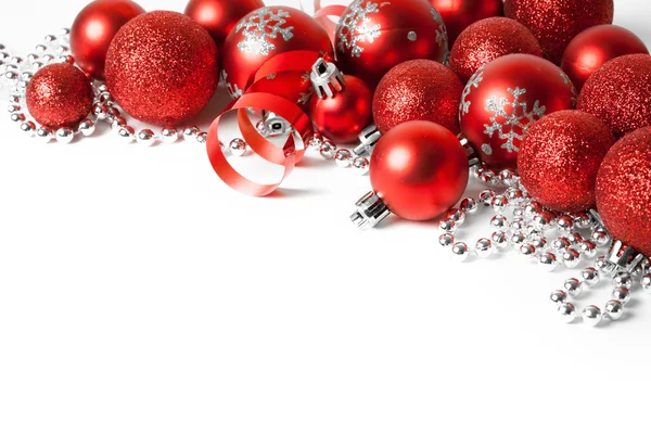 Christmas border with red ornament — Stock Photo, Image