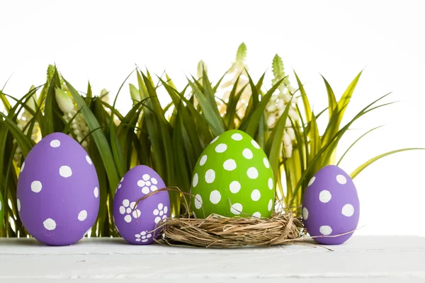 Easter eggs hidden in the grass — Stock Photo, Image