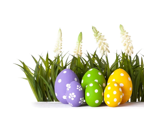 Easter eggs lying on the meadow — Stock Photo, Image