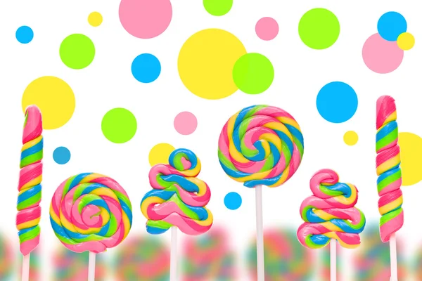 Fantezi tatlı Şeker Diyarı lollies ile — Stok fotoğraf