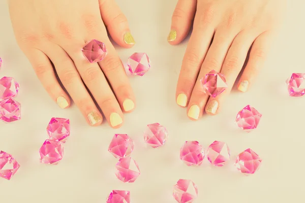 Beautiful womans nails — Stock Photo, Image