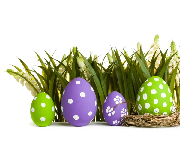 Easter eggs hidden in the grass — Stock Photo, Image