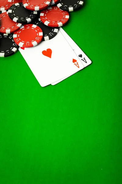 Poker cloth, a deck of cards — Stock Photo, Image