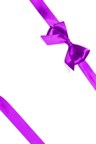 Purple ribbon isolated on white — Stock Photo, Image