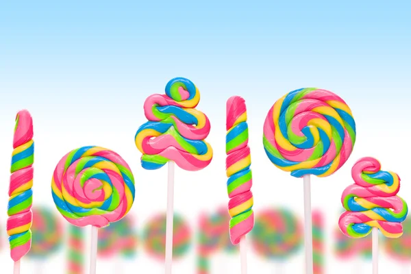 Fantezi tatlı Şeker Diyarı lollies ile — Stok fotoğraf