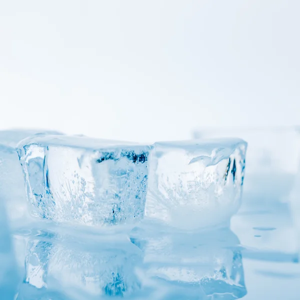 Cubos de gelo sobre um fundo branco — Fotografia de Stock