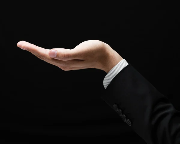 Open palm hand gesture of male — Stock Photo, Image