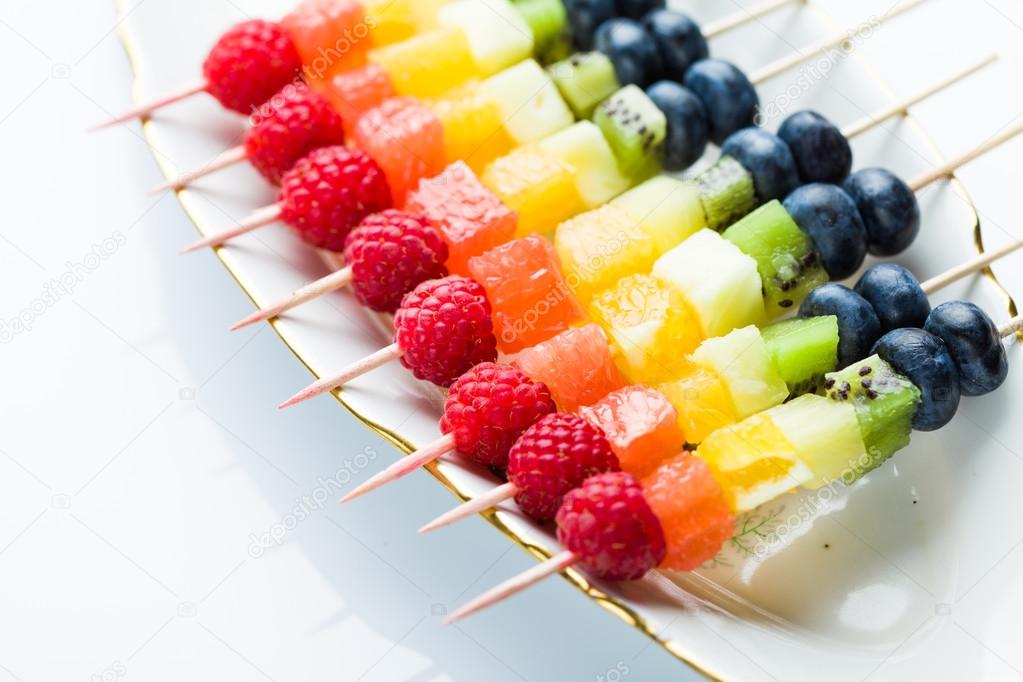 Fresh summer fruits on sticks